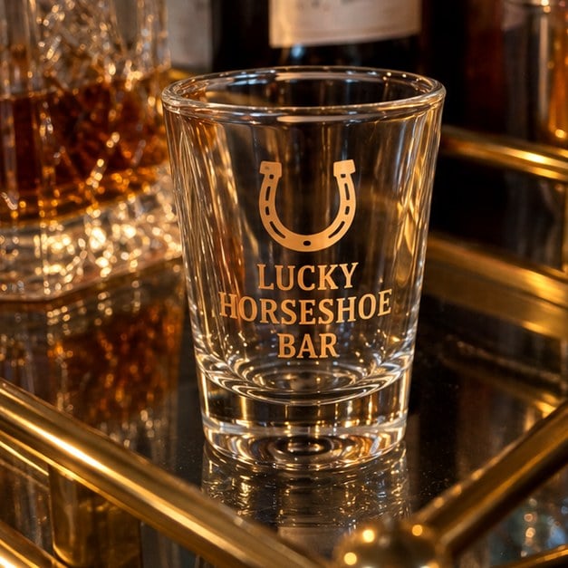 Customer photo of a custom bar shot glass